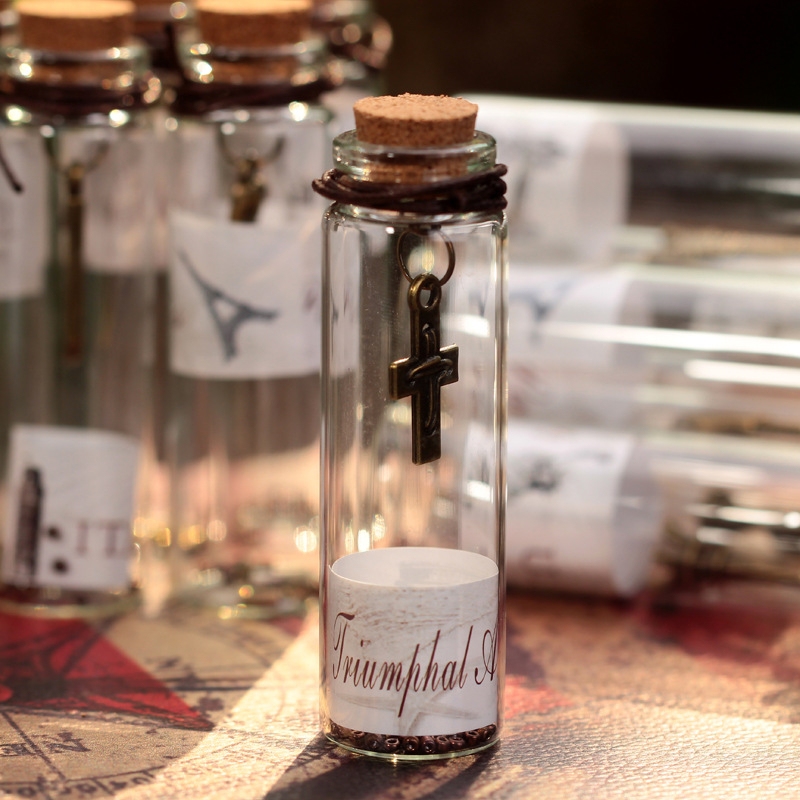 Runting Βιντάζ γυάλινη φιάλη ευχών, κρεμαστό διακοσμητικό με αγροτικό-παραδοσιακό στυλ