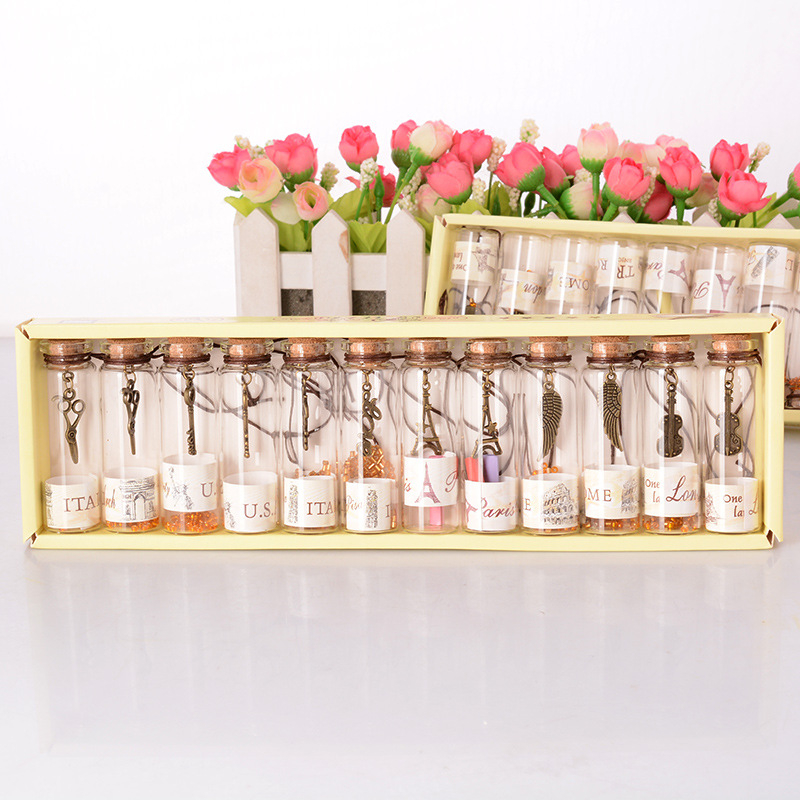 Runting Βιντάζ γυάλινη φιάλη ευχών, κρεμαστό διακοσμητικό με αγροτικό-παραδοσιακό στυλ