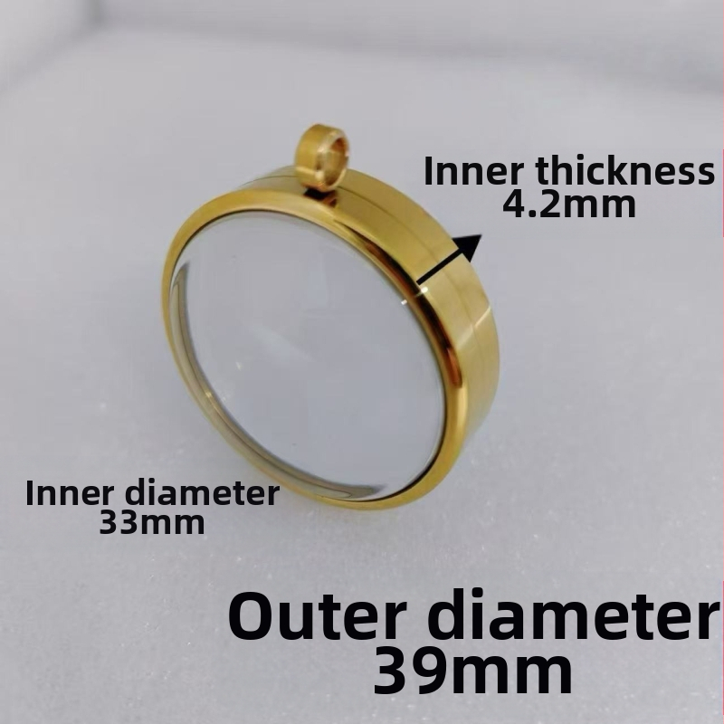 Geometrinis pakabukas iš nerūdijančio plieno su skaidria išgaubta kapsule mineralinėms kristalams, elektroplatinavimas, neblunka