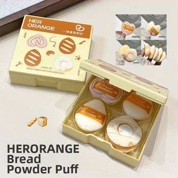 HERORANGE 5-бр. комплект пухчета за пудра с хидрофилен полиуретан – флокирани капковидни гъбички, нежни към кожата, за суха и мокра пудра