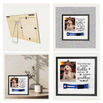 Ξύλινο πλαίσιο μνήμης για σκύλους με μικρό κλιπ και εγγραφή ανάπτυξης