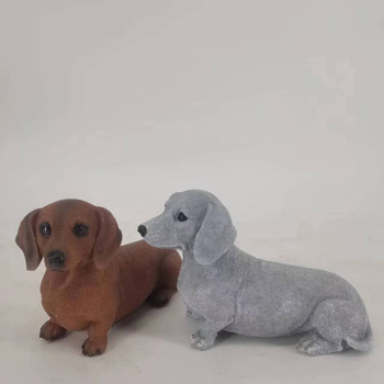 Dachshund műgyanta szobor kültéri kerthez, fényes felülettel — Only High márka, privát címke elérhető