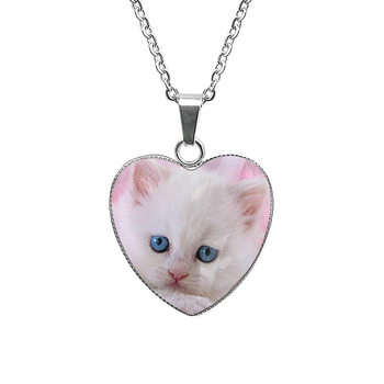 Κολιέ με γάτα από ανοξείδωτο χάλυβα, χειροποίητο, αλυσίδα με σταυρό, με μενταίο από 304 ανοξείδωτο χάλυβα, vintage στυλ