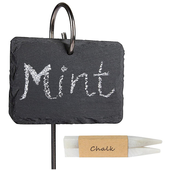 Ετικέτες φυτών από φυσικό σχιστόλιθο με συρμάτινο από ανοξείδωτο χάλυβα · κατάλληλες για λουλούδια, θάμνους, λαχανικά και φρούτα δέντρα