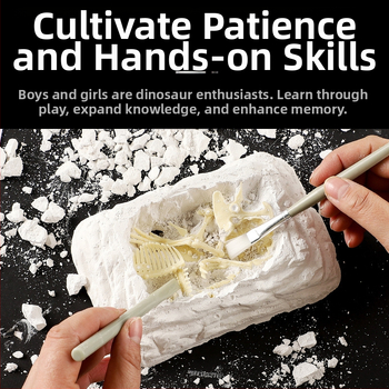 Plastmasas arheoloģiskā rotaļlieta dinozauru fosiliju izrakšanai – Tyrannosaurus Rex skeleta modelis izglītībai, kognitīvajai attīstībai, roku- acu koordinācijai, 14+