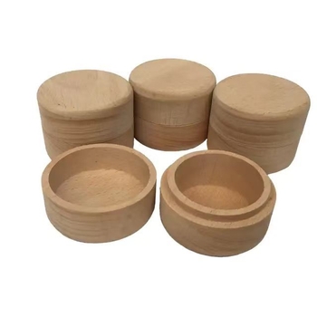 Κυκλικό ξύλινο κουτί αποθήκευσης γραφείου με καπάκι, 1 L χωρητικότητα, μοντέρνος μινιμαλιστικός σχεδιασμός