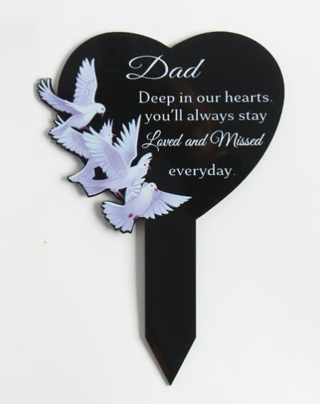 Akrilinė sodo memorialinė plokštelė lauko naudojimui