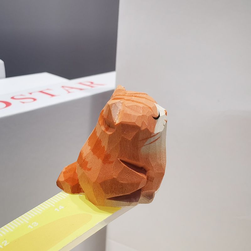 Χειροποίητη φιγούρα γάτας από πεύκο, ξύλινο γλυπτό, νέος κινέζικος στυλ, διακοσμητικό αντικείμενο, δώρο γενεθλίων για συμμαθητή