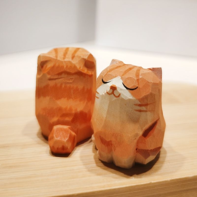 Χειροποίητη φιγούρα γάτας από πεύκο, ξύλινο γλυπτό, νέος κινέζικος στυλ, διακοσμητικό αντικείμενο, δώρο γενεθλίων για συμμαθητή