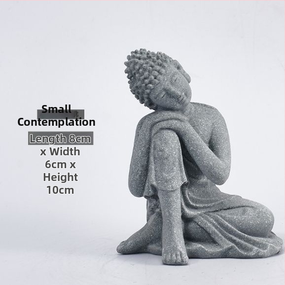 Μίνι άγαλμα Βούδα για ενυδρείο, διακοσμητικό πέτρινο Βούδα με Wenchang Pavilion, διακόσμηση βραχώδους κήπου