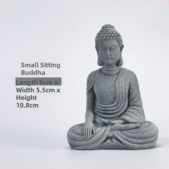 Μίνι άγαλμα Βούδα για ενυδρείο, διακοσμητικό πέτρινο Βούδα με Wenchang Pavilion, διακόσμηση βραχώδους κήπου