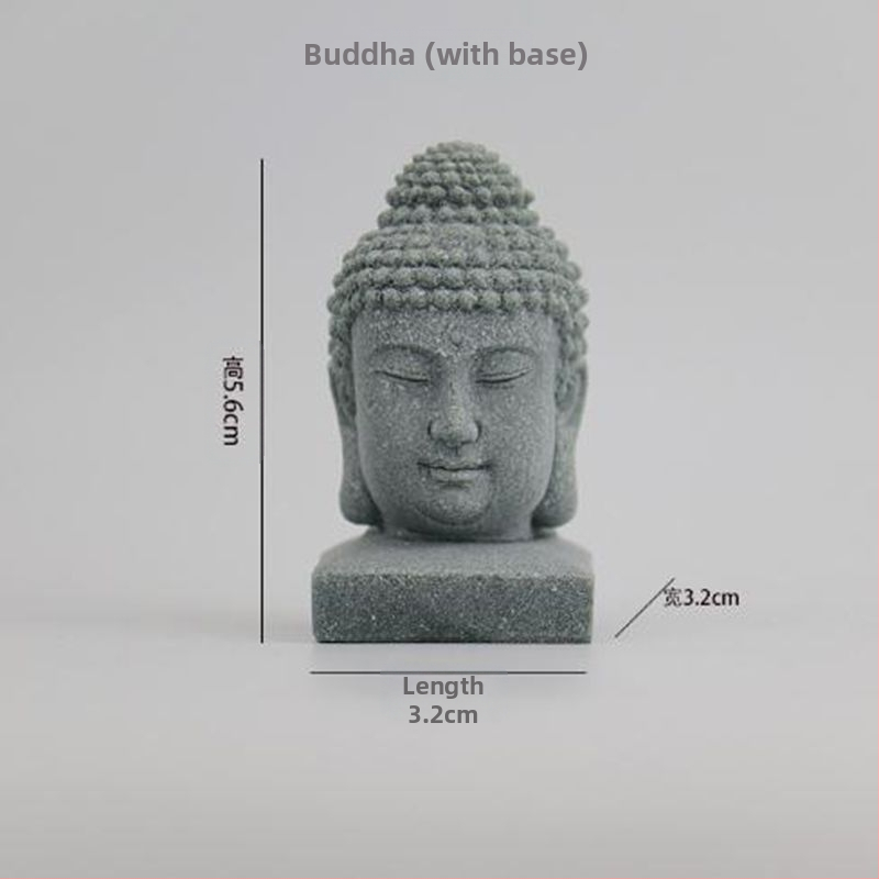 Μίνι άγαλμα Βούδα για ενυδρείο, διακοσμητικό πέτρινο Βούδα με Wenchang Pavilion, διακόσμηση βραχώδους κήπου