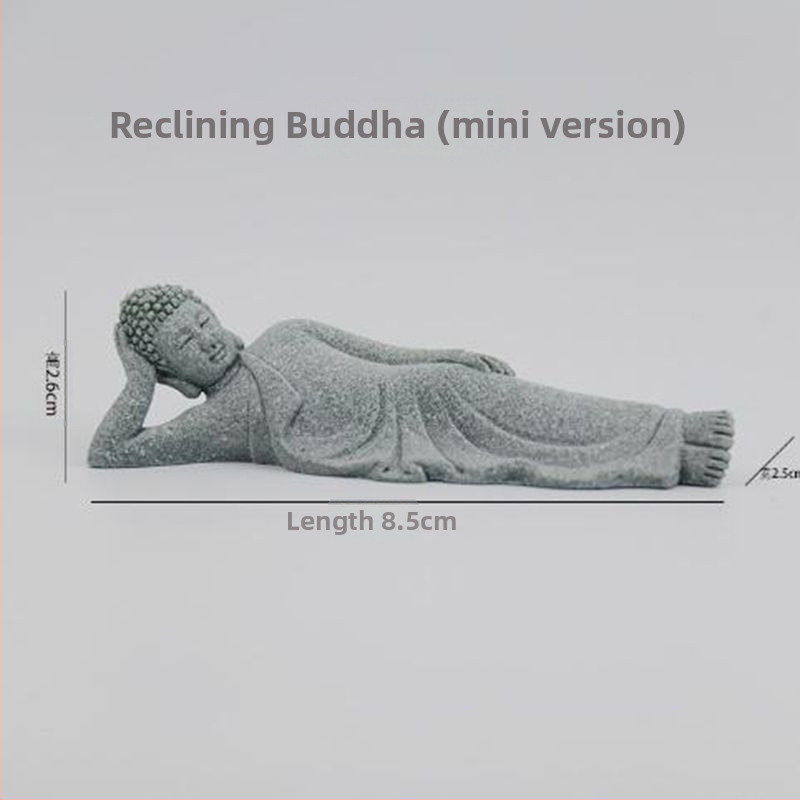 Μίνι άγαλμα Βούδα για ενυδρείο, διακοσμητικό πέτρινο Βούδα με Wenchang Pavilion, διακόσμηση βραχώδους κήπου