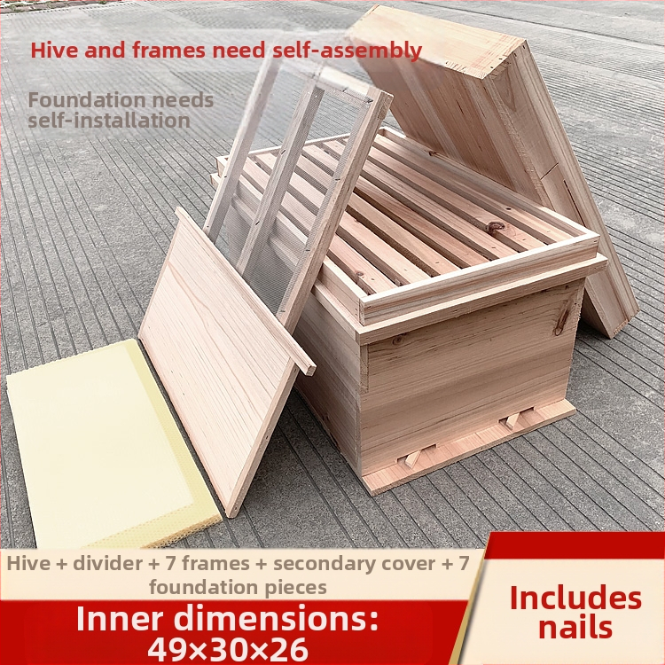 Гнездна и основна рамка за пчеларство, дървена от китайски смърч, полуготови, съвместими с китайски и италиански пчели