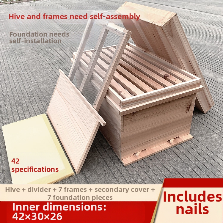 Гнездна и основна рамка за пчеларство, дървена от китайски смърч, полуготови, съвместими с китайски и италиански пчели