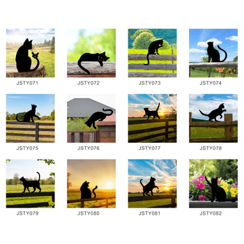 Kovácsoltvas macska kertdísz - modern minimalista stílus (Anyag: Vas; Márka: Yiwo; Kategória: Állatok; Alkalmazási terület: Kert; Stílus: Modern minimalizmus)