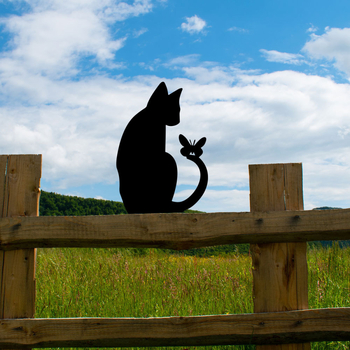 Kovácsoltvas macska kertdísz - modern minimalista stílus (Anyag: Vas; Márka: Yiwo; Kategória: Állatok; Alkalmazási terület: Kert; Stílus: Modern minimalizmus)