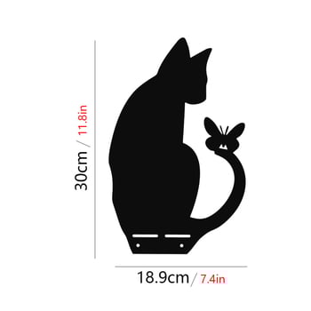 Kovácsoltvas macska kertdísz - modern minimalista stílus (Anyag: Vas; Márka: Yiwo; Kategória: Állatok; Alkalmazási terület: Kert; Stílus: Modern minimalizmus)