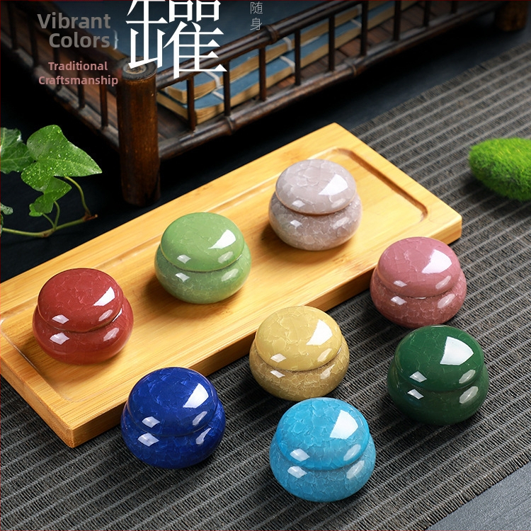 Глазирана керамична кутия за съхранение, многофункционална – чай и козметика; Lanxing Ceramics, запечатана, персонализирано оформление