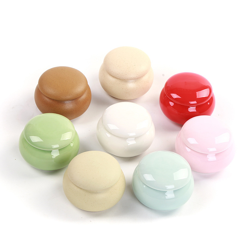 Zománc kerámia tárolóedény, többfunkciós tea- és kozmetikai tárolásra, lezárható, Lanxing Ceramics, modern letisztult stílus, testreszabható minta