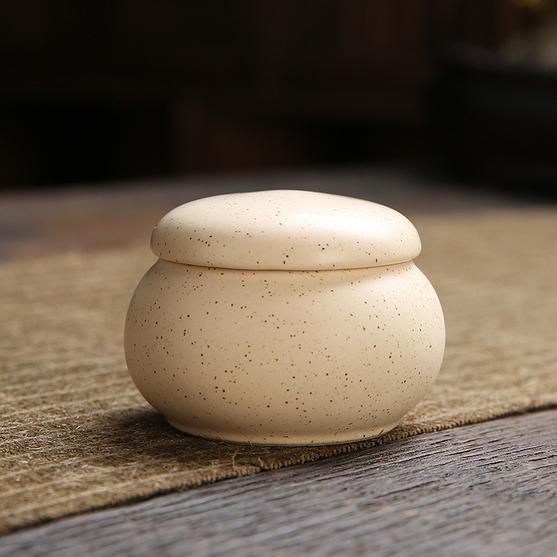 Zománc kerámia tárolóedény, többfunkciós tea- és kozmetikai tárolásra, lezárható, Lanxing Ceramics, modern letisztult stílus, testreszabható minta