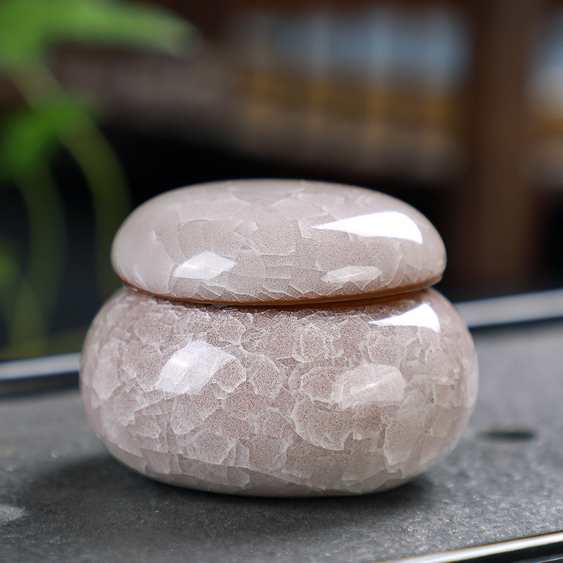 Zománc kerámia tárolóedény, többfunkciós tea- és kozmetikai tárolásra, lezárható, Lanxing Ceramics, modern letisztult stílus, testreszabható minta
