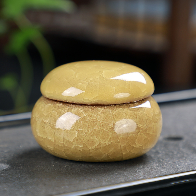 Zománc kerámia tárolóedény, többfunkciós tea- és kozmetikai tárolásra, lezárható, Lanxing Ceramics, modern letisztult stílus, testreszabható minta