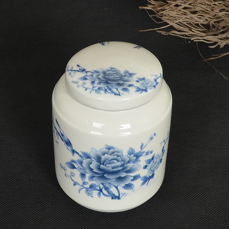 Kerámiás teatároló kanna festett glazúrral, Shangwan ceramics, tájkép virág minta, hermetikus teátároló edény