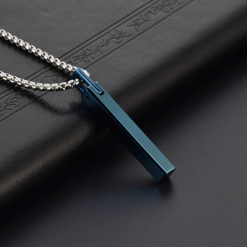 Vyrų volframo plieno kaklo papuošalas su geometrine pakabuku ir nerūdijančio plieno grandine