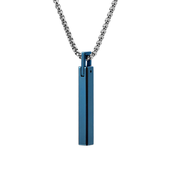 Vyrų volframo plieno kaklo papuošalas su geometrine pakabuku ir nerūdijančio plieno grandine