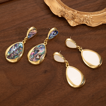 Γεωμετρικά σκουλαρίκια από κράμα ψευδαργύρου, με βύσματα από 925 ασήμι, ηλεκτροπλατινωμένα, γαλλικό vintage στυλ