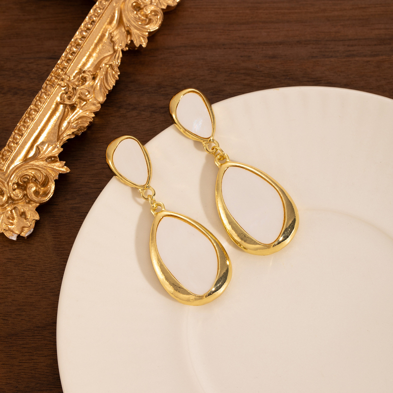 Γεωμετρικά σκουλαρίκια από κράμα ψευδαργύρου, με βύσματα από 925 ασήμι, ηλεκτροπλατινωμένα, γαλλικό vintage στυλ