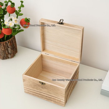 Ξύλινο κουτί αποθήκευσης φιγούρων από παουλόβνια με κλειδωμένο καπάκι, μοντέλο wx-5-15, χωρητικότητα 1 L