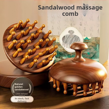 Масажна дървена гребен с диск глава за масаж на скалпа и грижа за косата, код 6226; лицензиранa марка Maimaimeng; Марка: Other