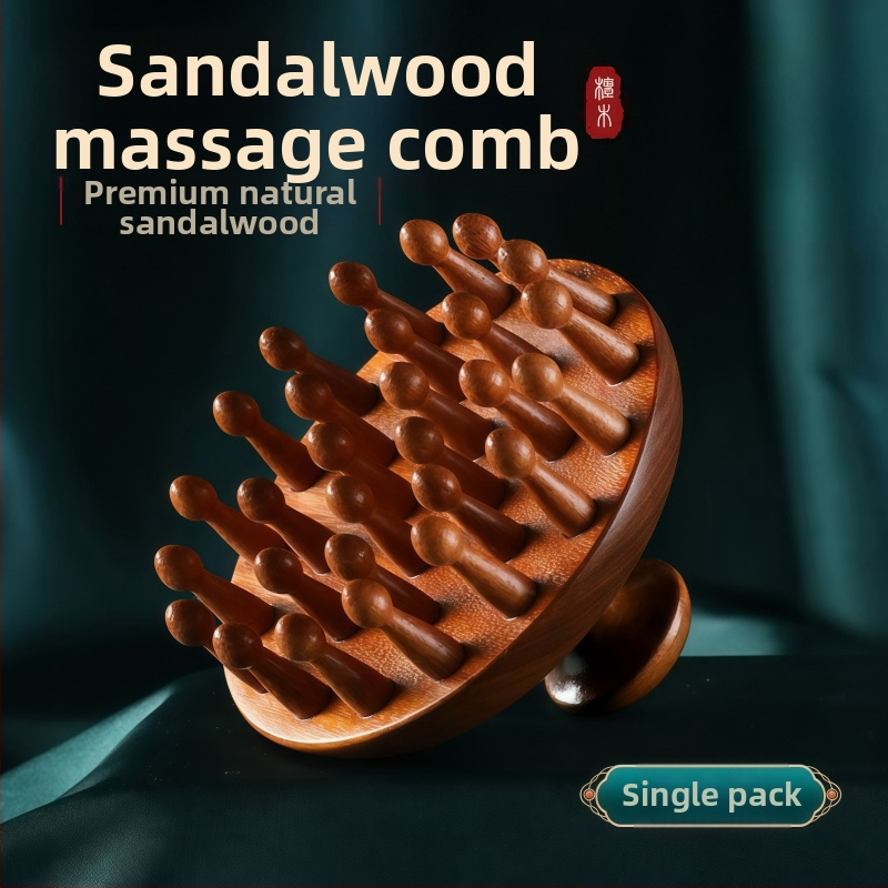 Масажна дървена гребен с диск глава за масаж на скалпа и грижа за косата, код 6226; лицензиранa марка Maimaimeng; Марка: Other