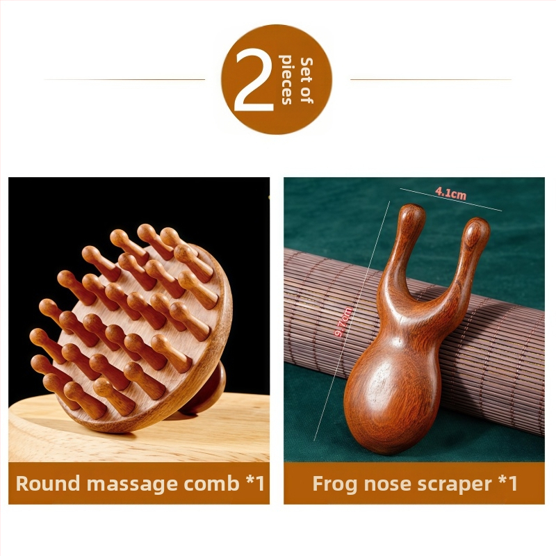 Масажна дървена гребен с диск глава за масаж на скалпа и грижа за косата, код 6226; лицензиранa марка Maimaimeng; Марка: Other