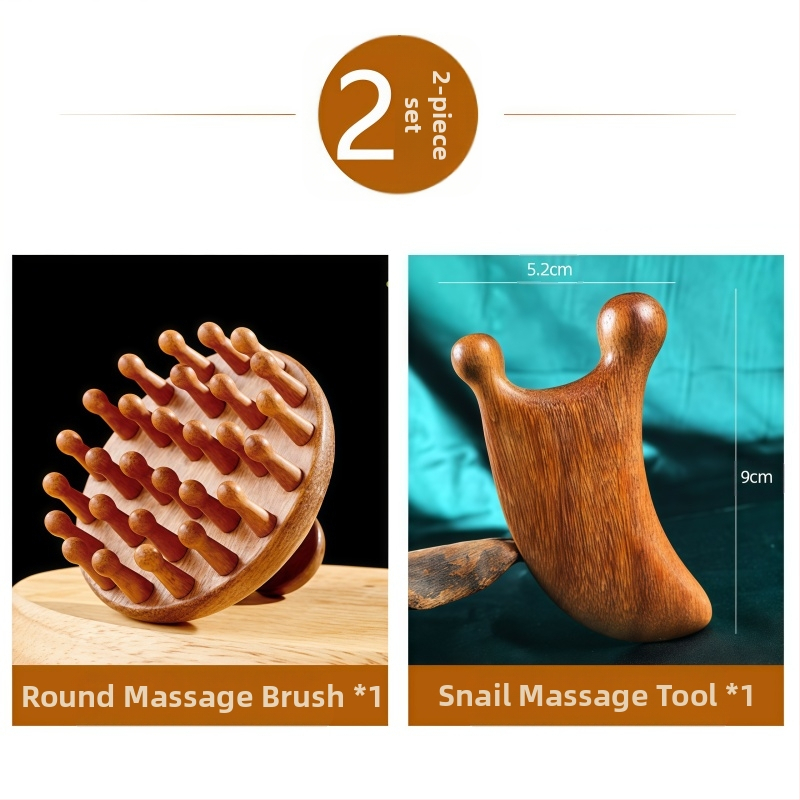 Масажна дървена гребен с диск глава за масаж на скалпа и грижа за косата, код 6226; лицензиранa марка Maimaimeng; Марка: Other