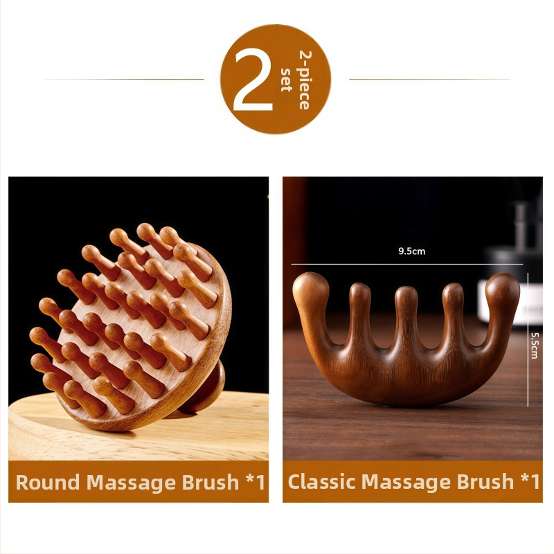 Масажна дървена гребен с диск глава за масаж на скалпа и грижа за косата, код 6226; лицензиранa марка Maimaimeng; Марка: Other