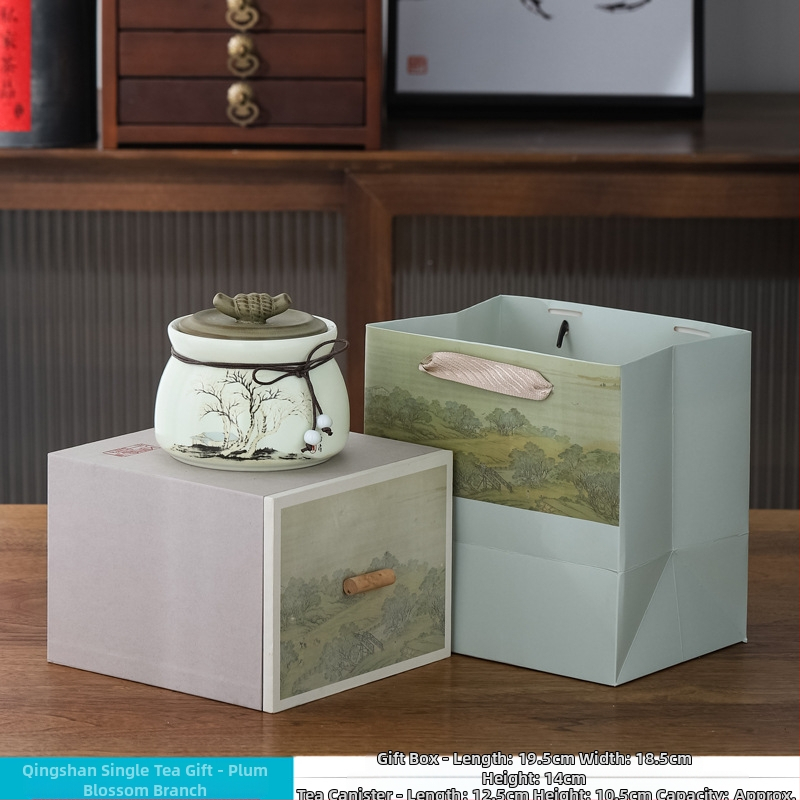 Kerámiás teás edény overglaze felülettel, The Way of Porcelain, Új kínai stílus, Táj mintázat