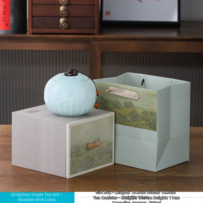 Kerámiás teás edény overglaze felülettel, The Way of Porcelain, Új kínai stílus, Táj mintázat