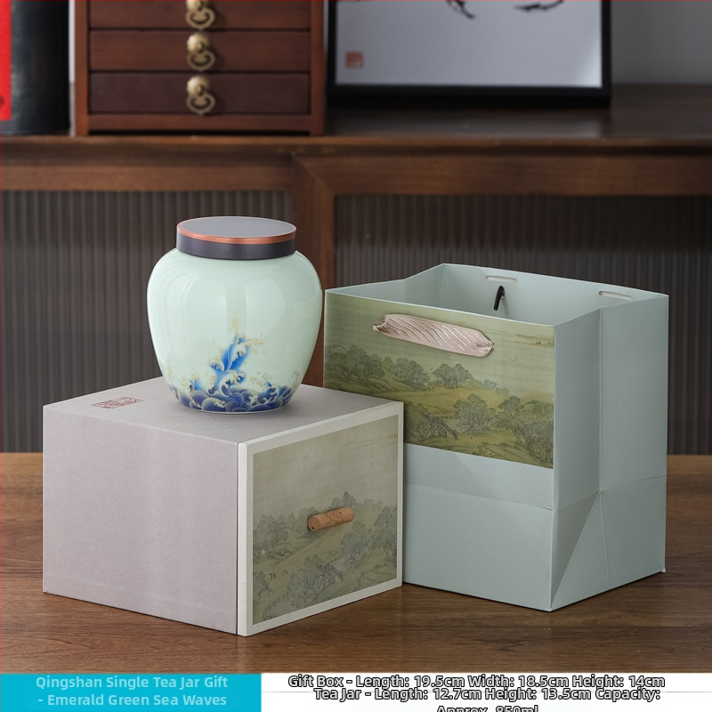 Kerámiás teás edény overglaze felülettel, The Way of Porcelain, Új kínai stílus, Táj mintázat