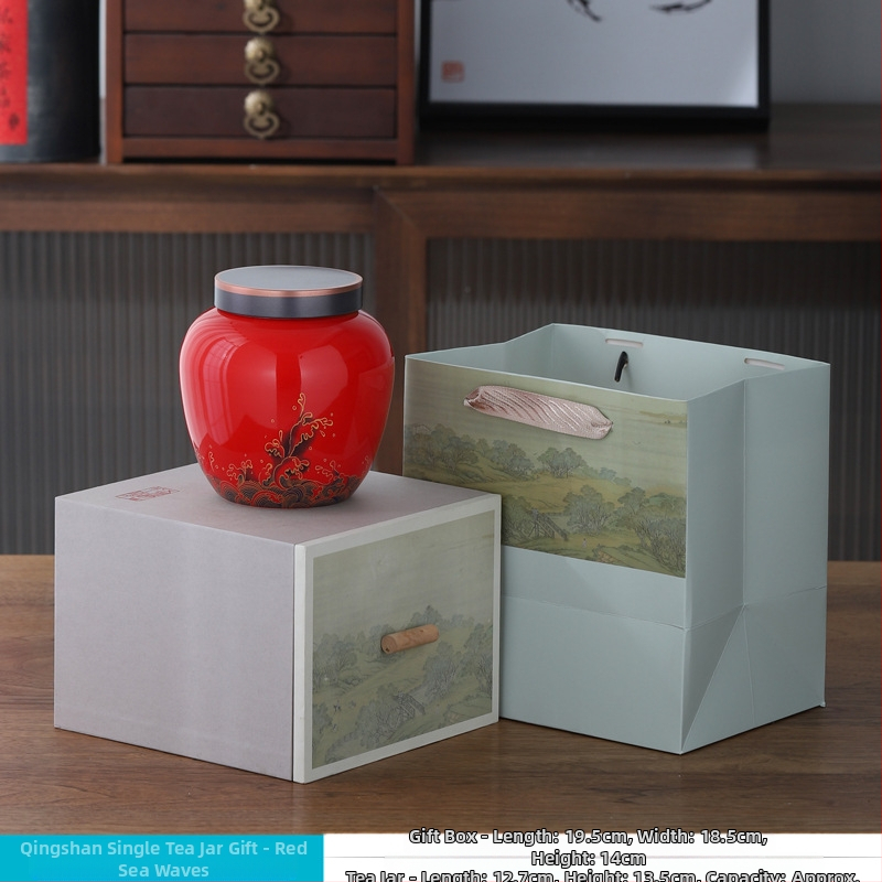 Kerámiás teás edény overglaze felülettel, The Way of Porcelain, Új kínai stílus, Táj mintázat