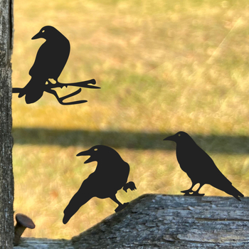 Kovácsoltvas holló kert plug-in dísz, kültéri dekoráció, fém, modern stílus