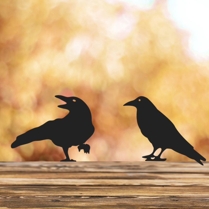 Kovácsoltvas holló kert plug-in dísz, kültéri dekoráció, fém, modern stílus