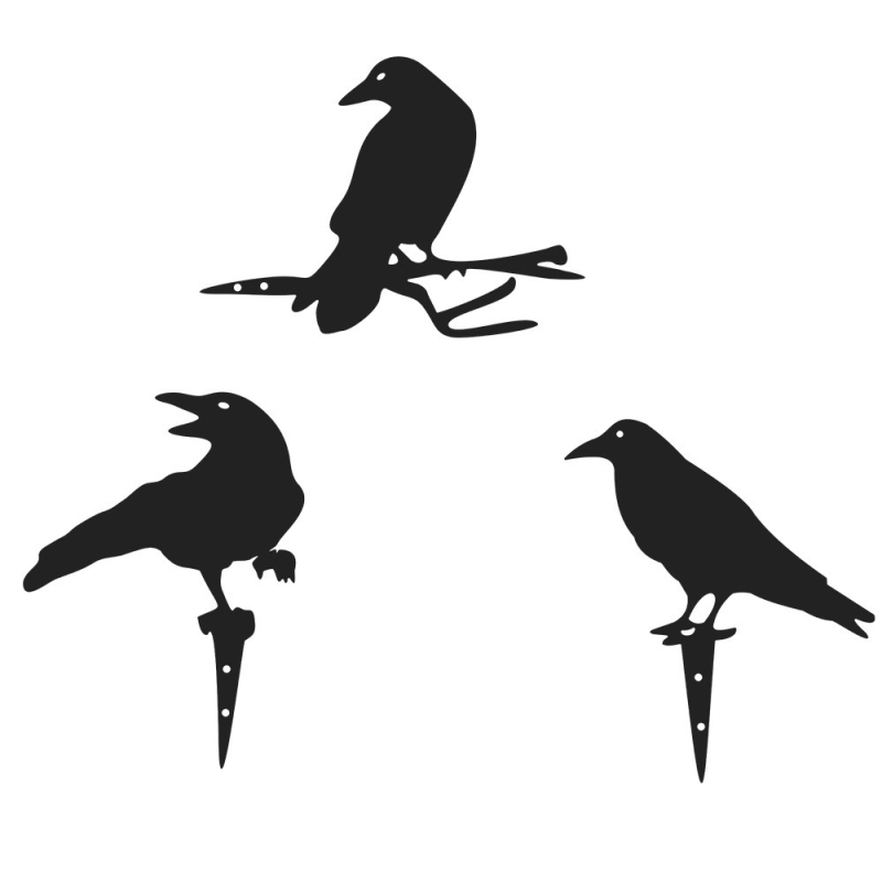 Kovácsoltvas holló kert plug-in dísz, kültéri dekoráció, fém, modern stílus