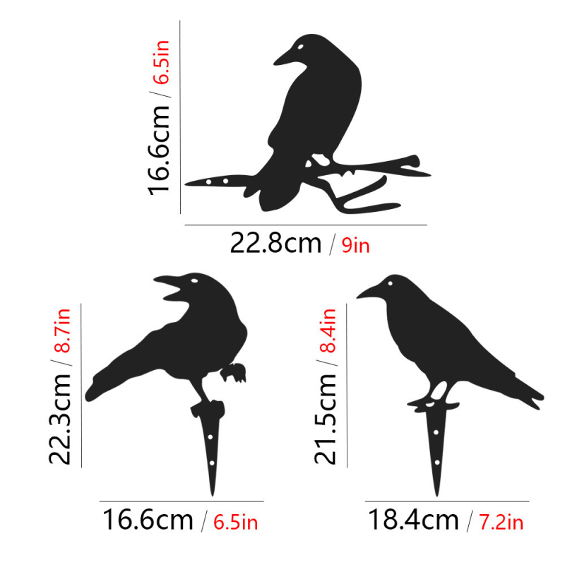 Kovácsoltvas holló kert plug-in dísz, kültéri dekoráció, fém, modern stílus