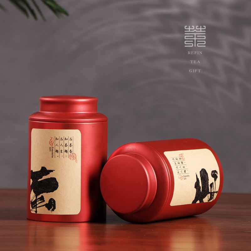 Metalinė arbatos laikymo skardinė, sandari, Kinijos stiliaus, talpa 100 g arba 200 g