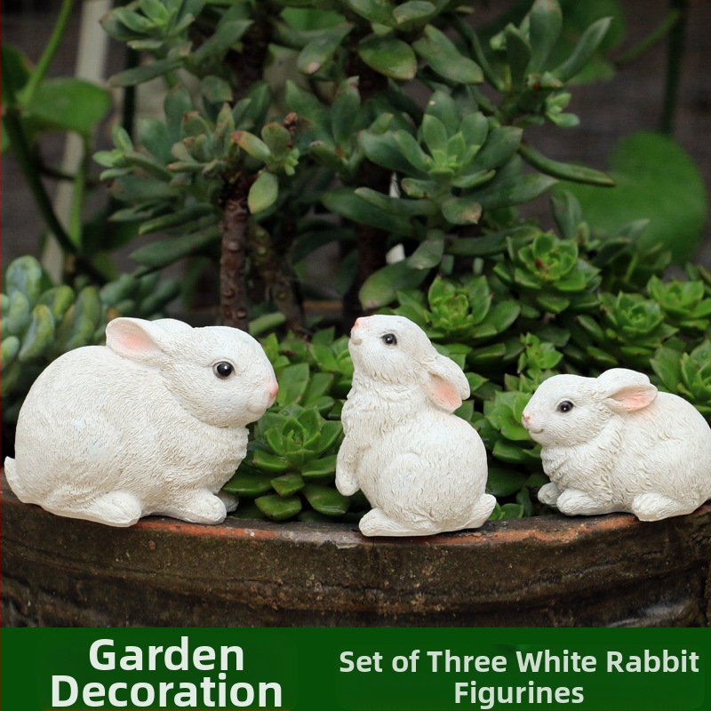 Λαγουδάκι μικροτοπίο μπονσάι διακοσμητικό για μπαλκόνι κήπο — συνθετική ρητίνη, 3D μοντελισμός, ιδανικό δώρο γενεθλίων για συμμαθητές