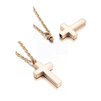 Metalo geometrinio kryžiaus urnos pakabukas, kremavimo papuošalas, elektroplatinavimas