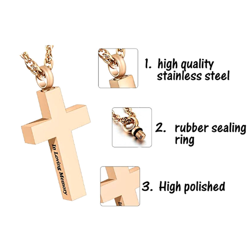 Metalo geometrinio kryžiaus urnos pakabukas, kremavimo papuošalas, elektroplatinavimas